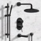 Matte Black Tub and Shower Faucet Set with Handheld, Rain Shower Head